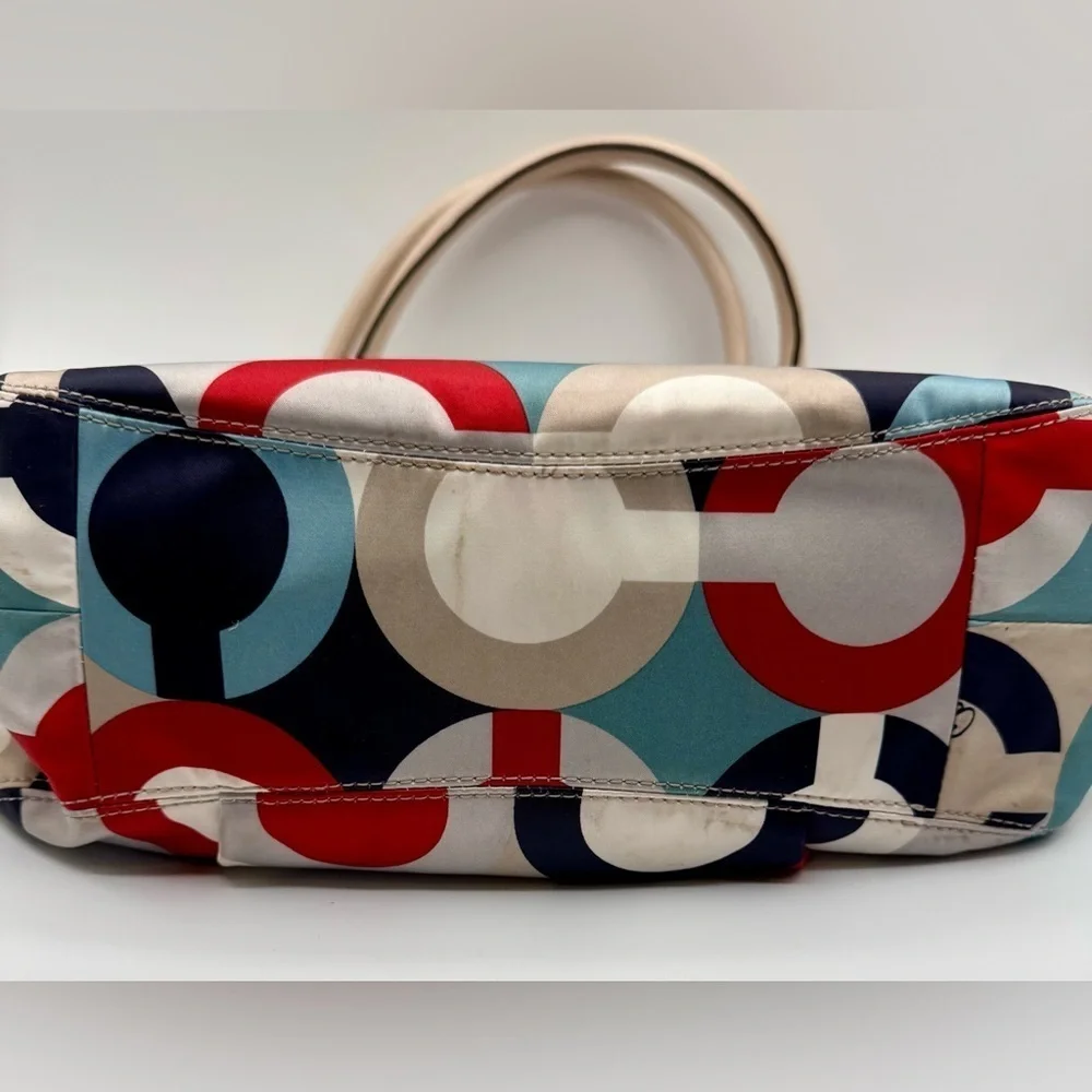 Coach Ashley Op Art Scarf Satchel / Shoulder Bag | Good Used Condition